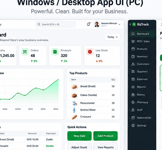 POSNek dashboard screen