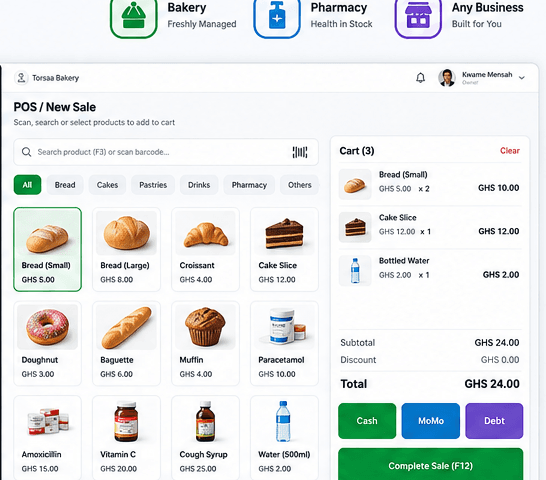 POSNek point of sale screen